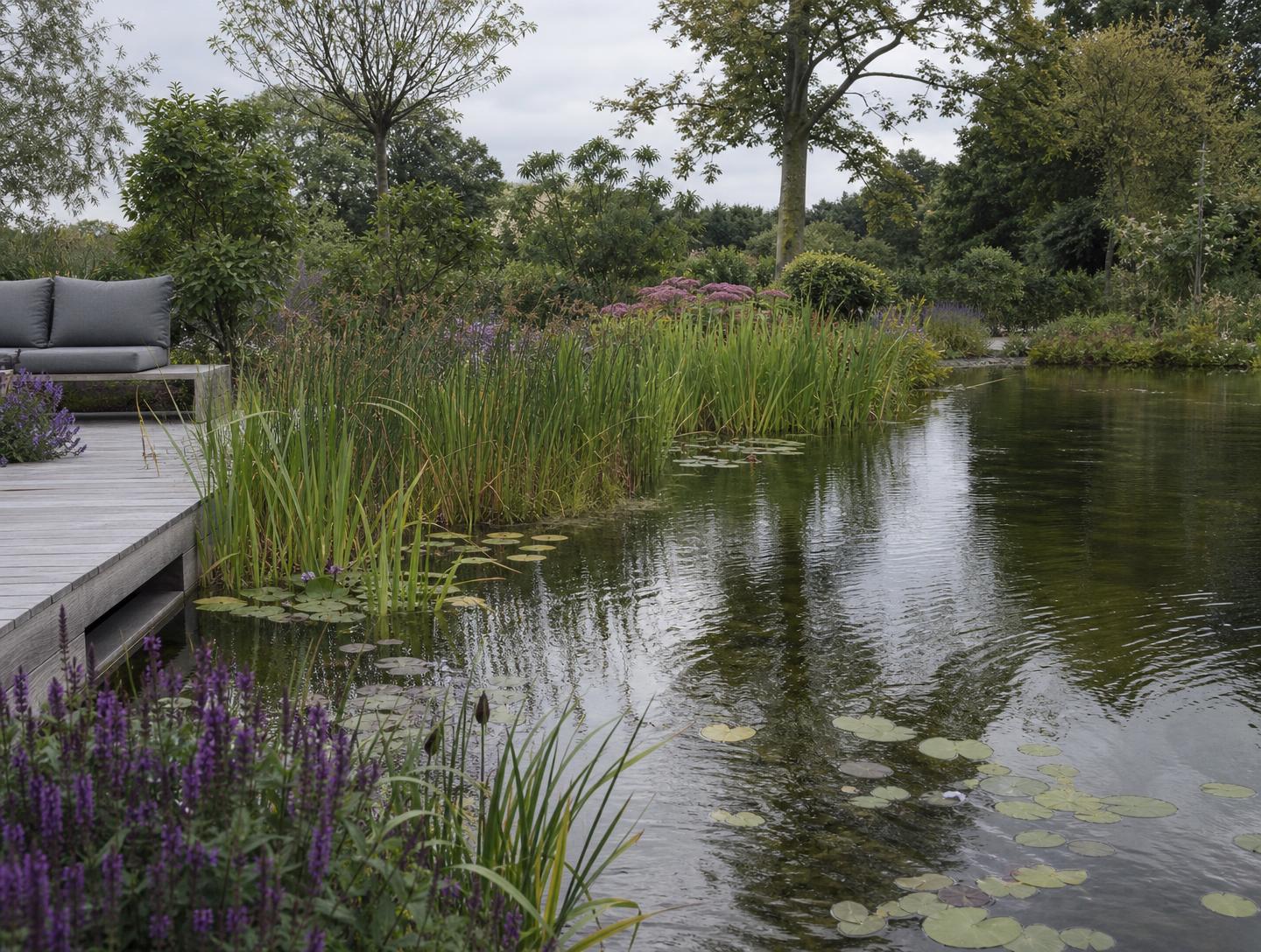 Natuurlijke zwemvijver met plantenfilter